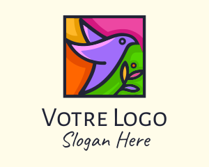 Florist - Bird Stained Glass logo design