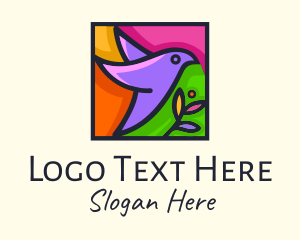 Color - Bird Stained Glass logo design