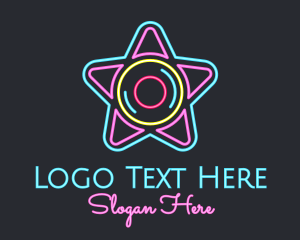 Charts - Neon Star Disc logo design