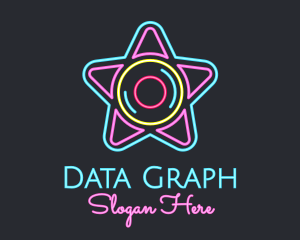 Charts - Neon Star Disc logo design