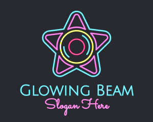 Neon Star Disc logo design