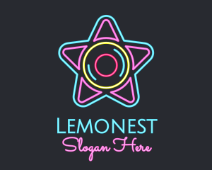 Charts - Neon Star Disc logo design