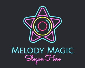 Songs - Neon Star Disc logo design