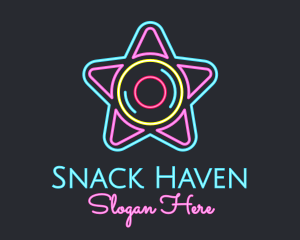 Neon Star Disc logo design