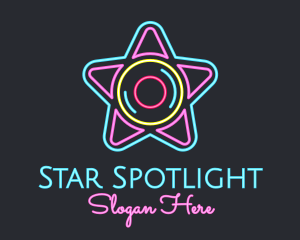 Neon Star Disc logo design