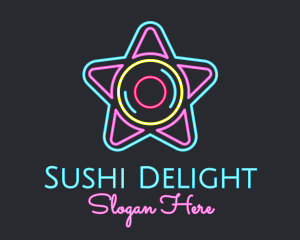 Neon Star Disc logo design