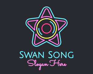 Neon Star Disc logo design