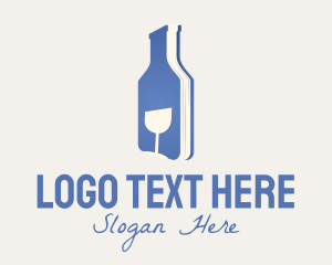 Winery - Blue Winery Book logo design