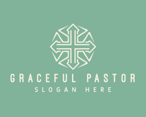 Pastor - Catholic Parish Cross logo design