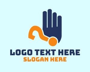 Stop - Hand Question Inquiry logo design
