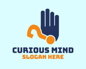 Hand Question Inquiry logo design