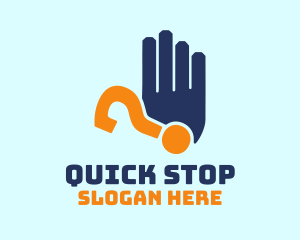 Stop - Hand Question Inquiry logo design