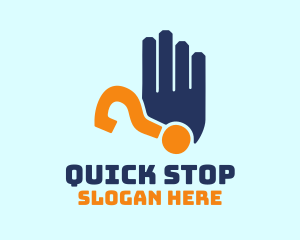 Hand Question Inquiry logo design