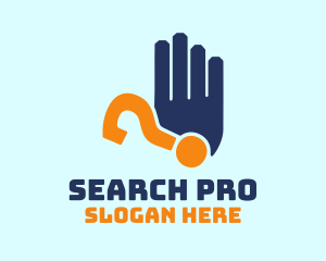 Hand Question Inquiry logo design