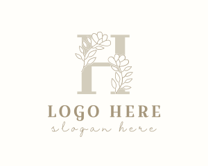 Dermatology - Feminine Spa Letter H logo design