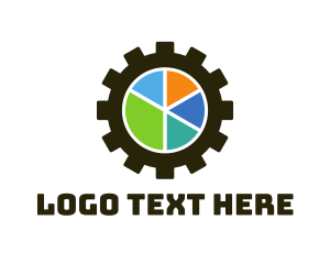 Cogwheel - Pie Chart Cogwheel logo design