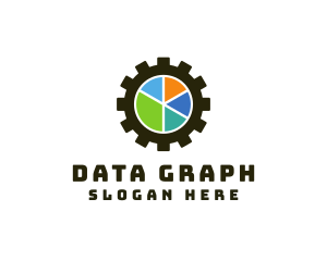 Chart - Gear Pie Chart logo design