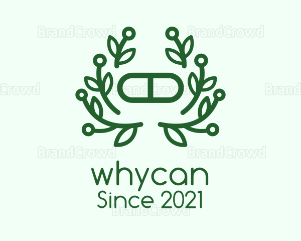 Green Herbal Pill Logo
