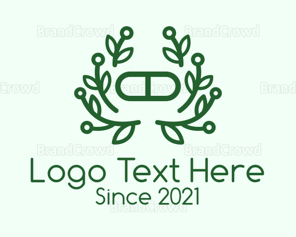 Green Herbal Pill Logo