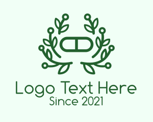 Prescription Drug - Green Herbal Pill logo design