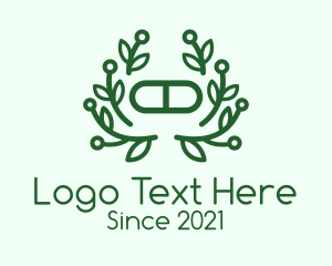 Pill - Green Herbal Pill logo design