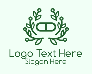 Green Herbal Pill Logo