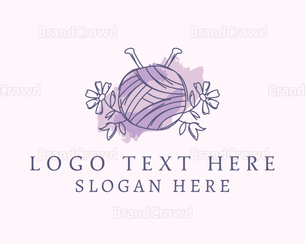 Knitting Yarn Craft Logo