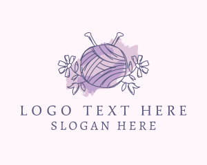 Hand Drawn - Knitting Yarn Craft logo design