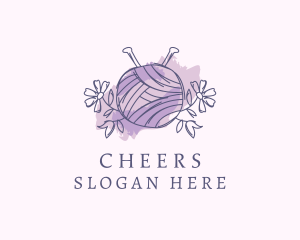 Flower - Knitting Yarn Craft logo design