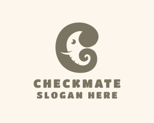 Animal Elephant Letter C logo design