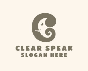 Animal Elephant Letter C logo design