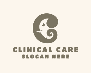 Animal Elephant Letter C logo design