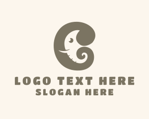 Cute - Animal Elephant Letter C logo design