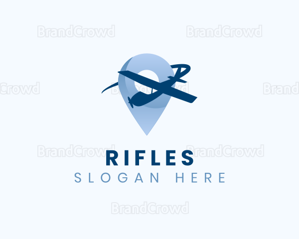 Airplane Location Pin Travel Logo