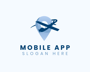 Trip - Airplane Location Pin Travel logo design