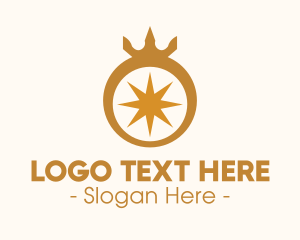 Coronet - Gold Ring Crown logo design