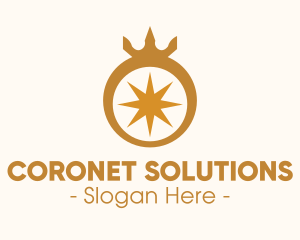 Coronet - Gold Ring Crown logo design