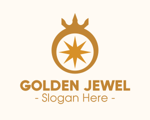 Treasure - Gold Ring Crown logo design