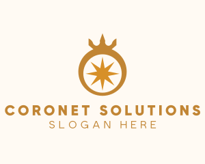 Gold Ring Crown logo design