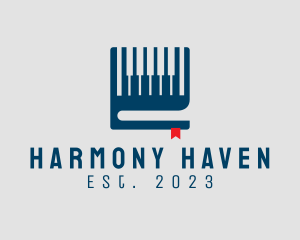 Harmony - Bookmark Piano Book logo design