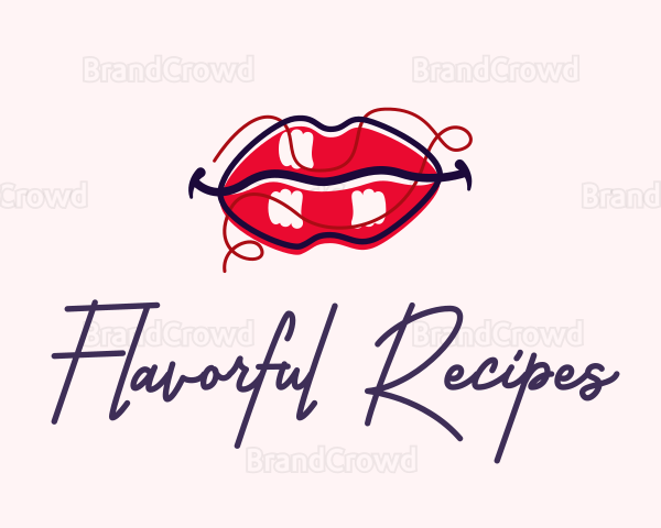 Red Lipstick Cosmetic Logo