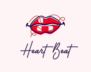 Red Lipstick Cosmetic logo design