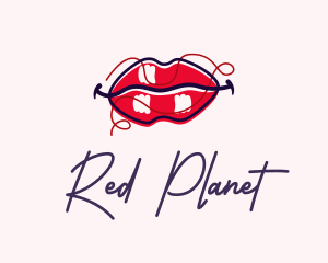 Red Lipstick Cosmetic logo design