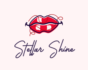 Red Lipstick Cosmetic logo design