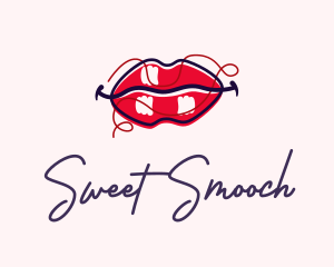 Kiss - Red Lipstick Cosmetic logo design