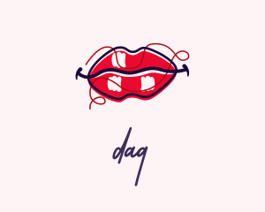 Red - Red Lipstick Cosmetic logo design