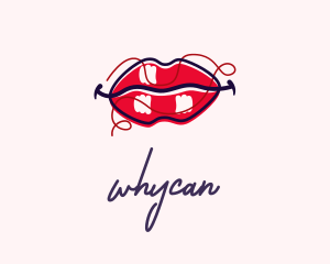 Lip Filler - Red Lipstick Cosmetic logo design