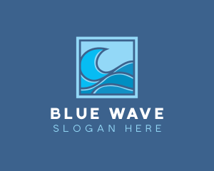 Surfing Ocean Wave logo design