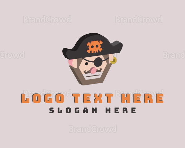 Angry Isometric Pirate Logo