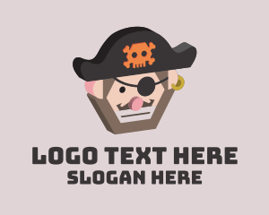 3d - Angry 3D Pirate logo design